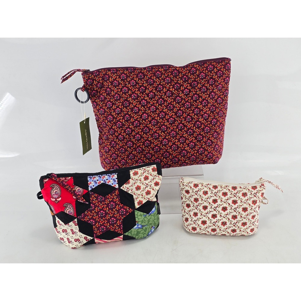 Vera Bradley 3 Pouch Organizer Set Women OS Star Patchwork Multi - New